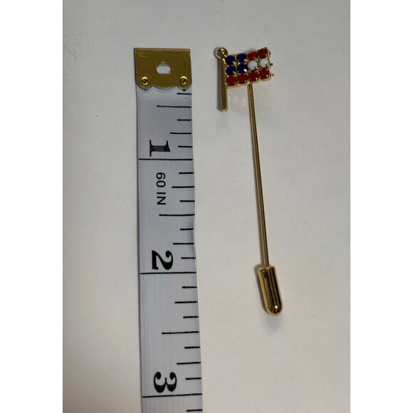 5 American Flag Oregon Hat Lapel Rhinestone Brooch Cross Pins Patriotic July Red - Picture 6 of 7